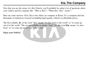 2005 KIA Rio Owners Manual